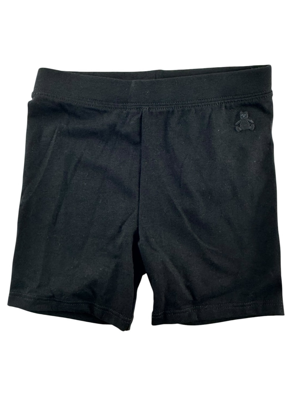 GAP Black Girls' Bike Shorts with Tonal Bear Accent